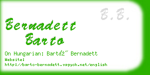 bernadett barto business card